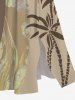 Costume Magnifique de Plage Hawaiien Contrastant Imprimé Cocotier Grande Taille pour Couples - café 