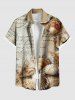Distressed Ombre Letter Shell Starfish Print Plus Size Matching Hawaii Beach Outfit For Couples - café 