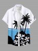 Montre de Plage Feuille Arbre Noix de Coco Fleurie Imprimé en Blocs de Couleurs Grande Taille pour Couples - Blanc 