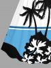Montre de Plage Feuille Arbre Noix de Coco Fleurie Imprimé en Blocs de Couleurs Grande Taille pour Couples - Blanc 