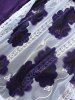 Plus Size Tie Dye Floral Print Mesh Jacquard Embroidered Keyhole Belted 2 in 1 Top -  