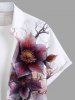 Plus Size Tie Dye Flower Branched Print Buttons Pocket Hawaii Shirt For Men -  