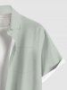Chemise Imprimé à Fleurs et Feuilles Tropicales à Boutons Grande Taille avec Poche pour Homme - Gris M