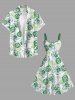 Plus Size Pineapple Tropical Leaf Print Hawaii Tank Dress -  