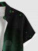 Plus Size Glitter Stars Galaxy Ombre Light Spot Ribbon Print Hawaii Button Pocket Shirt For Men -  