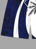 Plus Size Tropical Leaf Coconut Tree Print Beach Shorts -  