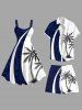 Plus Size Tropical Leaf Coconut Tree Print Beach Shorts -  