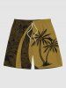 Contrastant Imprimé Cocotier et Feuilles Grande Taille pour la Plage - Deep Yellow 