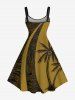 Contrastant Imprimé Cocotier et Feuilles Grande Taille pour la Plage - Deep Yellow 