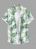 Costume de Plage Grande Taille Imprimé à Feuilles Tropicales et Ananas - Vert 