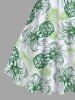 Costume de Plage Grande Taille Imprimé à Feuilles Tropicales et Ananas - Vert 