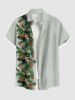 Tenue de Plage à Imprimé Feuilles Tropicales Grande-Taille pour Couples - Gris 