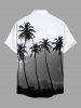 Tenue de Plage Grande Taille Mignon Contrastant Imprimé Cocotier pour la Plage - Blanc 