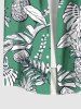 Plus Size Pineapple Tropical Leaves Branch Print Hawaii Button Pocket Shirt For Men -  