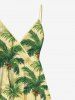 Plus Size Coconut Tree Print Hawaii Ombre Surplice A Line Cami Dress -  