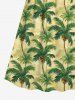 Plus Size Coconut Tree Print Hawaii Ombre Surplice A Line Cami Dress -  