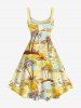 Plus Size Coconut Tree Flowers Seascape Print Hawaii Tank Dress -  