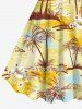 Plus Size Coconut Tree Flowers Seascape Print Hawaii Tank Dress -  