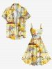 Plus Size Coconut Tree Flowers Seascape Print Hawaii Tank Dress -  