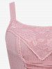 Plus Size Rose Flower Lace Panel Lace-up Ruffles Layered Asymmetrical Tank Cottagecore Dress -  