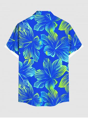 Tropical Hibiscus Flower Print Plus Size Matching Hawaii Beach Outfit For Couples