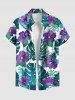 Tropical Leaf Flower Print Plus Size Matching Hawaii Beach Outfit For Couples -  