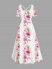 Tropical Leaf Flowers Print Plus Size Matching Hawaii Beach Outfit For Couples -  