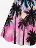 Colorful Sky Coconut Tree Oil Painting Print Plus Size Matching Hawaii Beach Outfit For Couples -  