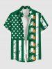 St. Patrick's Day Clover Leaf Patriotic American Flag Print Plus Size Matching Outfit For Couples -  