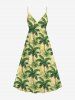 Coconut Tree Print Plus Size Matching Hawaii Beach Outfit For Couples -  