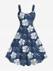 Flower Tropical Leaf Print Plus Size Matching Hawaii Beach Outfit For Couples -  