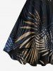 Robe Débardeur Hawaïen à Imprimé Feuilles Tropicales Grande-Taille - Noir 1X