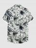Plus Size Tropical Leaf Flower Print Buttons Pocket Hawaii Shirt For Men -  