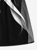 Plus Size Ombre Curve Print Hawaii Drawstring Beach Shorts For Men -  