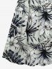 Plus Size Tropical Leaf Flower Print Surplice Hawaii Cami Dress -  