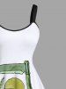 Plus Size Skull Sea Wave Surfer Coconut Tree Sun Scythe Print Hawaii A Line Tank Dress -  