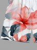 Plus Size Tropical Flower Leaf Print Hawaii Beach Shorts For Men -  