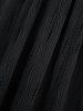 Plus Size Pointelle Hollow Out Jacquard Lace Up Peplum Hem Solid Layered Cold Shoulder Casual Dress -  