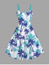 Robe débardeur hawaïenne à imprimé cocotier grande taille - Blanc 6X