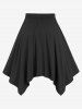Butterfly Print Floral Lace Embroidered Top and Textured Mesh Layered Moon Chain Tassel Skirt Plus Size Outfit -  