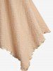 Plus Size Cold Shoulder Puff Sleeves Textured Ruffles Lace Up Floral Trim Crochet 2 in 1 Corset Handkerchief Top -  