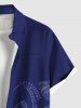 Chemise hawaïenne à imprimé floral tropical et grandes tailles avec poche boutonnée pour homme - Bleu L