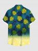 Chemise Imprimée Feuilles Tropicales Tie-Dye à Poche Grande Taille pour Homme - Vert profond XL