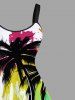 Plus Size Coconut Tree Painting Graffiti Print Hawaii A Line Tank Dress -  
