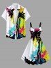 Plus Size Coconut Tree Painting Graffiti Print Hawaii A Line Tank Dress -  