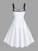 Robe Hawaiien Imprimée Cocotier Grande Taille - Blanc 6X