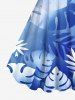 Robe Débardeur Hawaïen Imprimée Feuille Tropicale Grande Taille - Bleu Ciel S