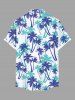 Chemise hawaïenne grande taille à imprimé cocotiers, boutons et poches pour homme - Blanc 6XL