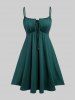 Plus Size Flutter Sleeves Floral Dress and Lace-up A Line Cami Dress Set -  