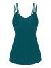 Plus Size Lace Flower Sheer Blouse and Cami Top Set -  